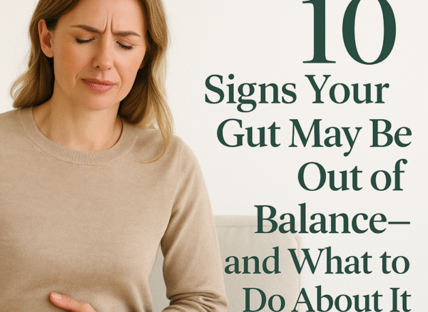 Woman experiencing bloating due to gut imbalanc