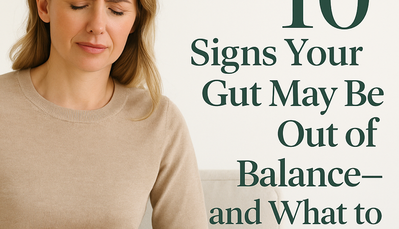 Signs of Gut Imbalance in Women Over Woman experiencing bloating due to gut imbalanc