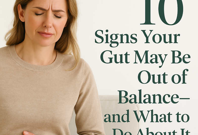 Woman experiencing bloating due to gut imbalanc